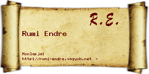 Rumi Endre névjegykártya